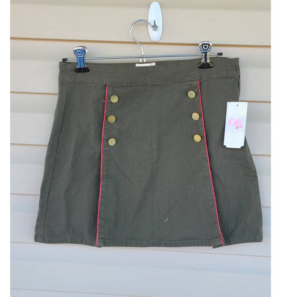 NWT CB Girls Green Denim Skirt XL‎